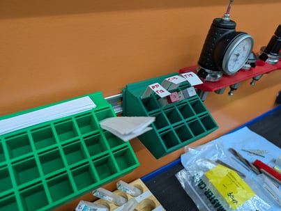 Tool box bins, side view