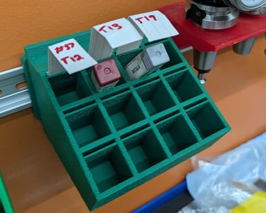 Tool box bins, populated