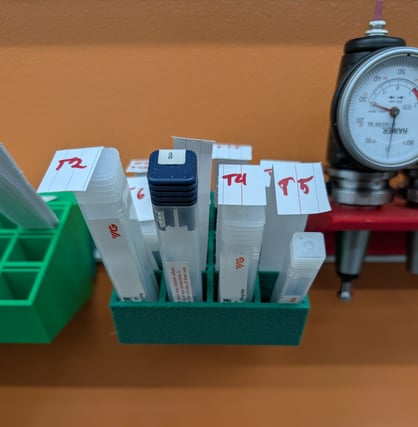 Tool box bins, mounted